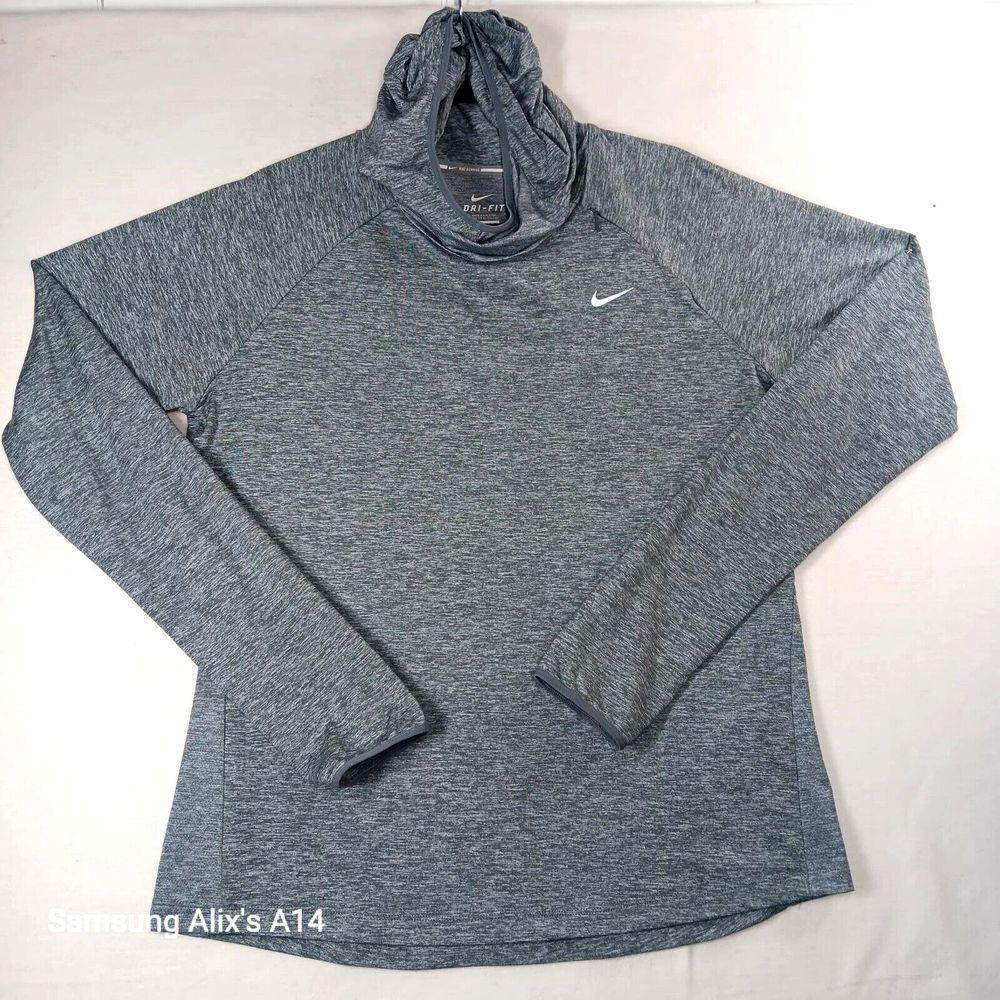 Women's Nike Elements Dri-Fit Pullover Running Hoodie Size Large Gray